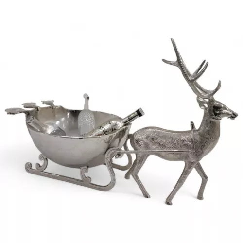 By Kohler  Reindeer with Wine Cooler on Sleigh 82x41x57cm (113191)