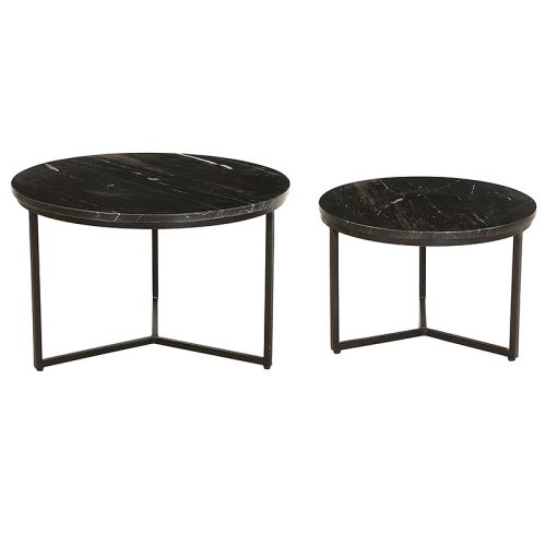 By Kohler  Coffee Table Tatum Marble Black Set of 2 (200270)