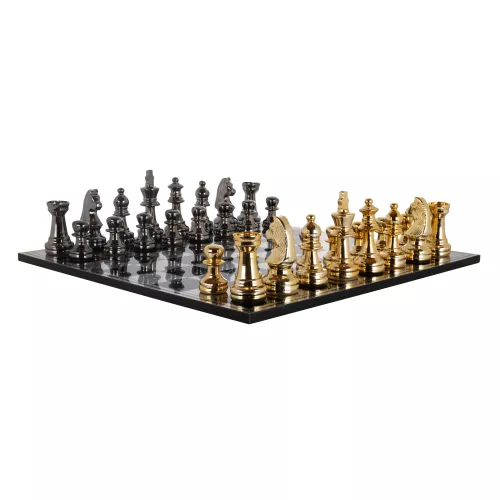 By Kohler  Game 61x61cm Chess Board Gold/Black (201567)